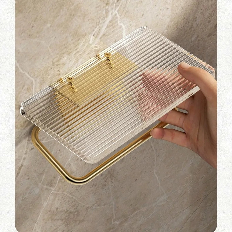 Luxury Gold Toilet Paper Holder with Shelf