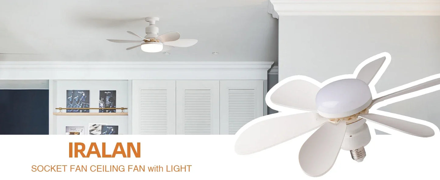 LED 30W Ceiling Fan Light E27 with Remote Control for Dimming 85-265V
