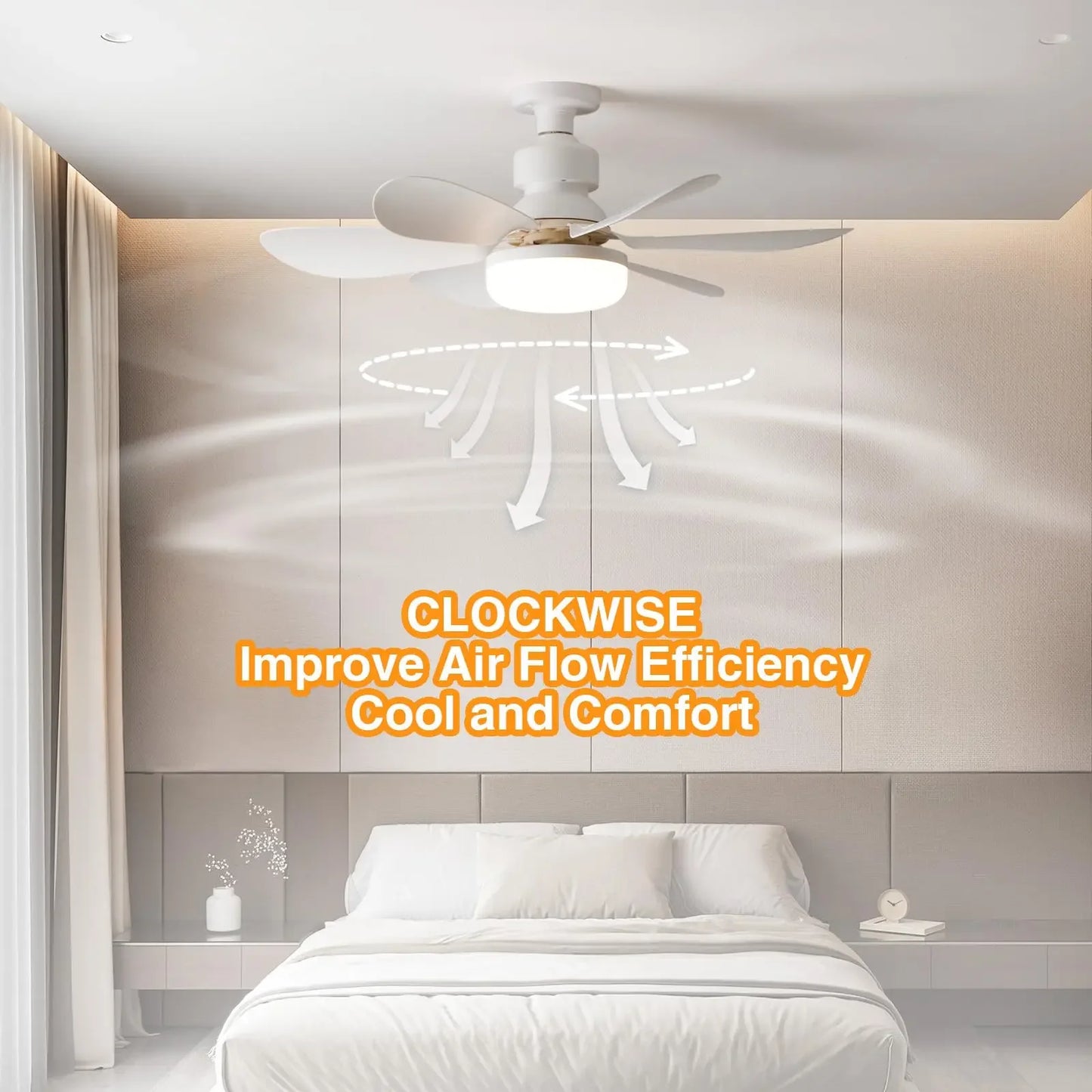 LED 30W Ceiling Fan Light E27 with Remote Control for Dimming 85-265V