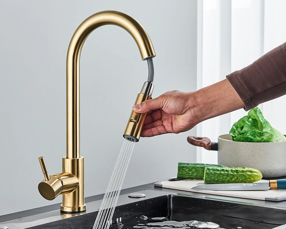 Brushed Gold Kitchen Faucet