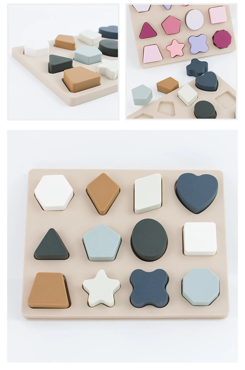 Montessori Silicone Puzzles Geometric Shape