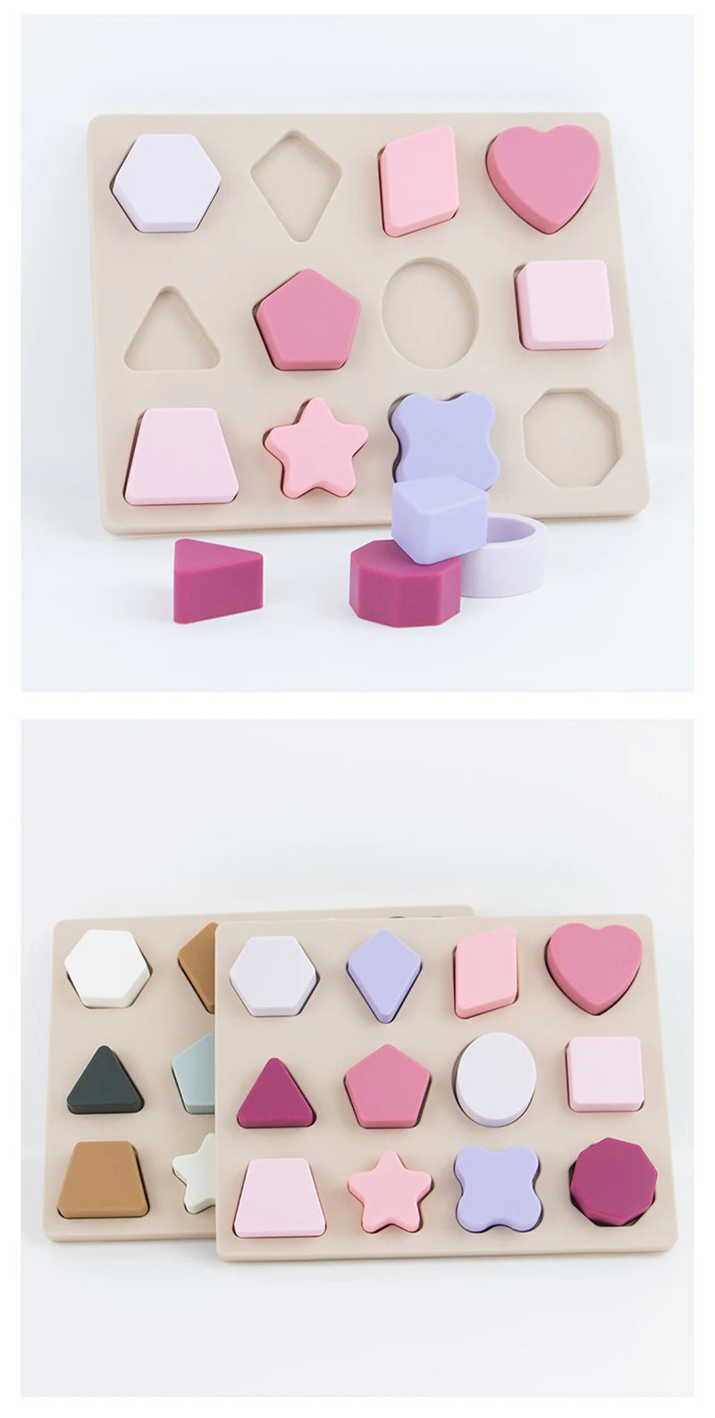 Montessori Silicone Puzzles Geometric Shape