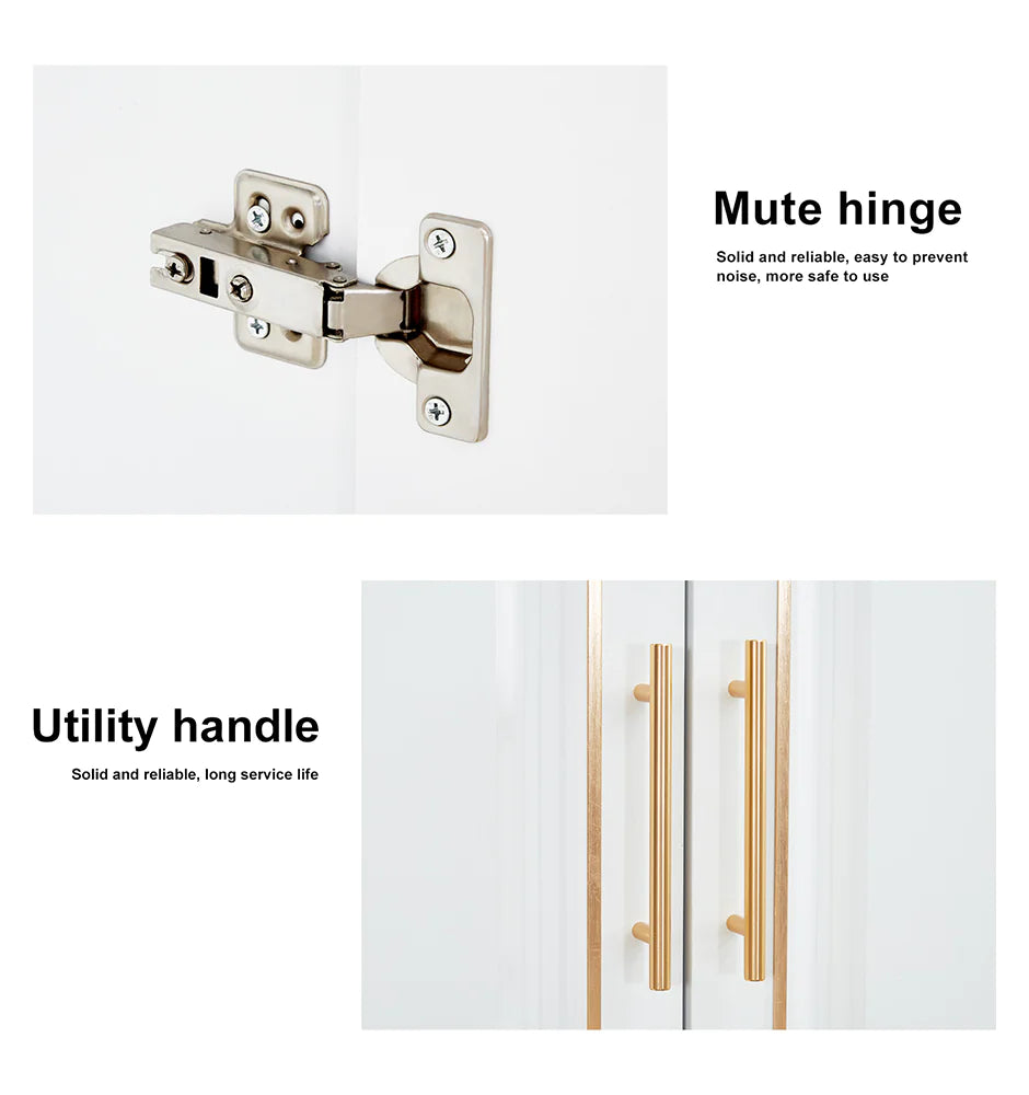 YG-5 Armoire Wardrobe 74" H 3 Doors 2 Drawers White Bedroom Wardrobe Armoire Closet Freestanding Clothes Storage Armoire Organizer with Hanging Rod Shelves Clothes Cabinet for Bathrooms Clothes Storage