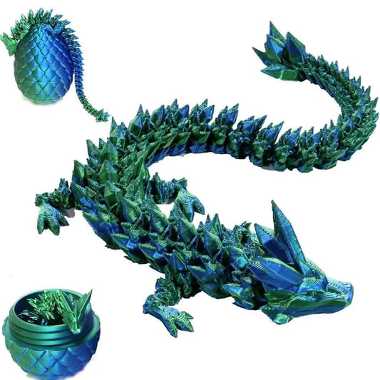 3D Printed Dragon Egg Mystery Crystal Dragon Fidget Toys Articulated Dragon Flexible Joints Home Decor Executive Desk Toys Autism/ADHD Easter Toys Gifts