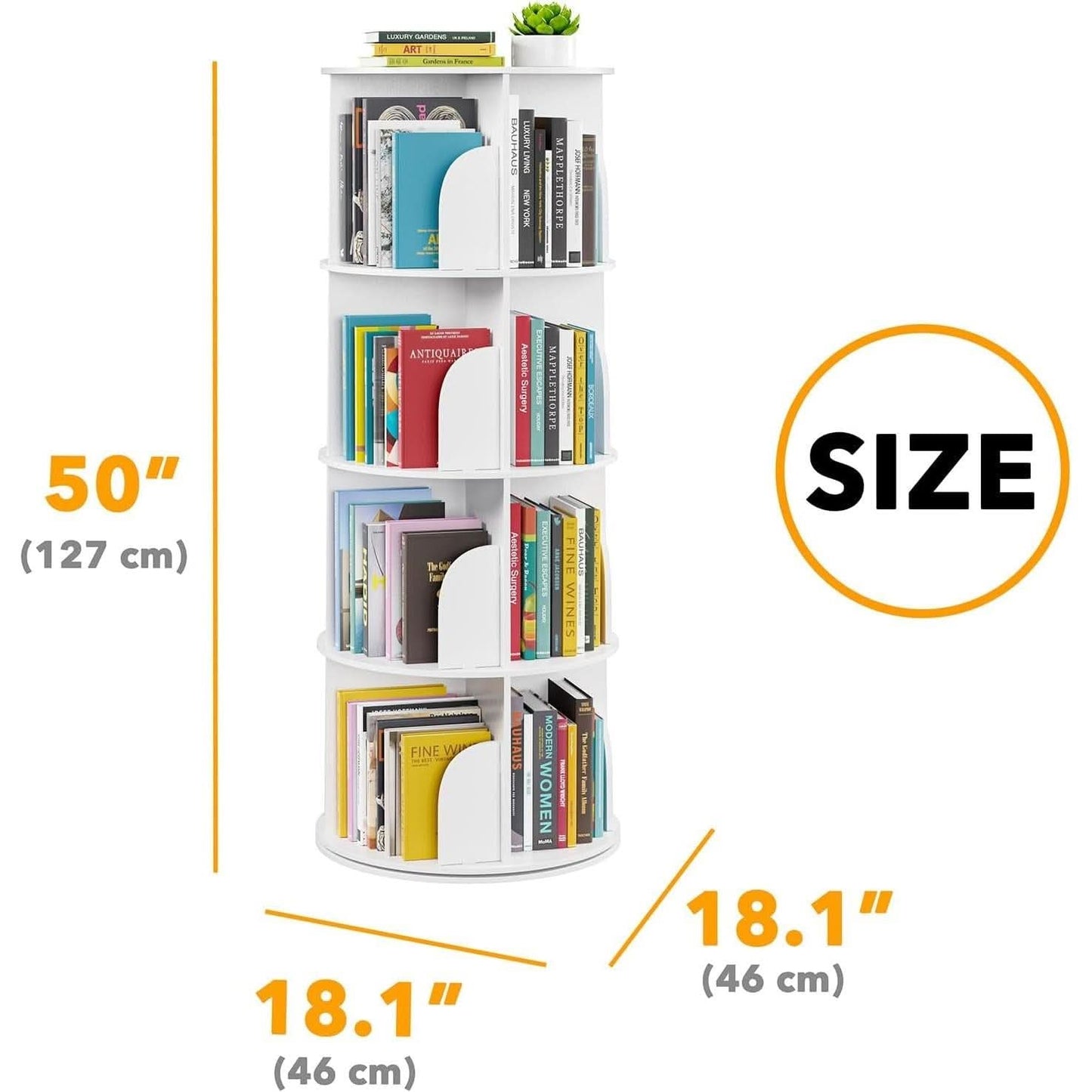 Draaibare Boekenkast met 4 Niveaus