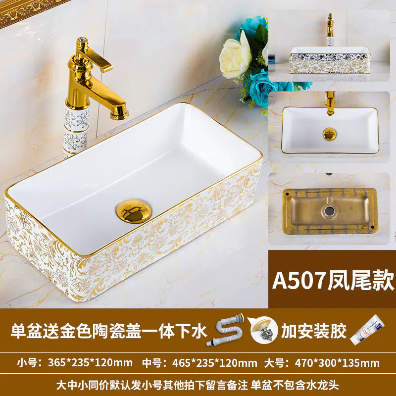 European Golden Accent Ceramic Sink