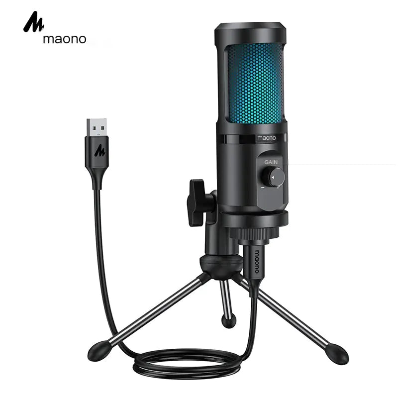 Gaming USB Desktop Condenser Microphone for Streaming