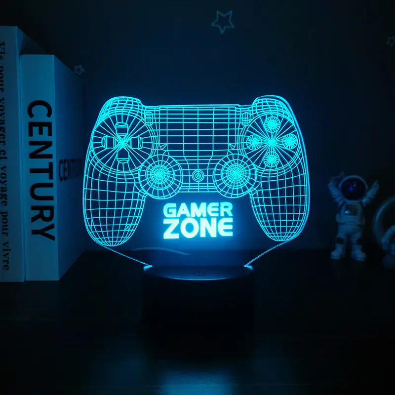 3D Visual Gaming Night Light with Controller Design