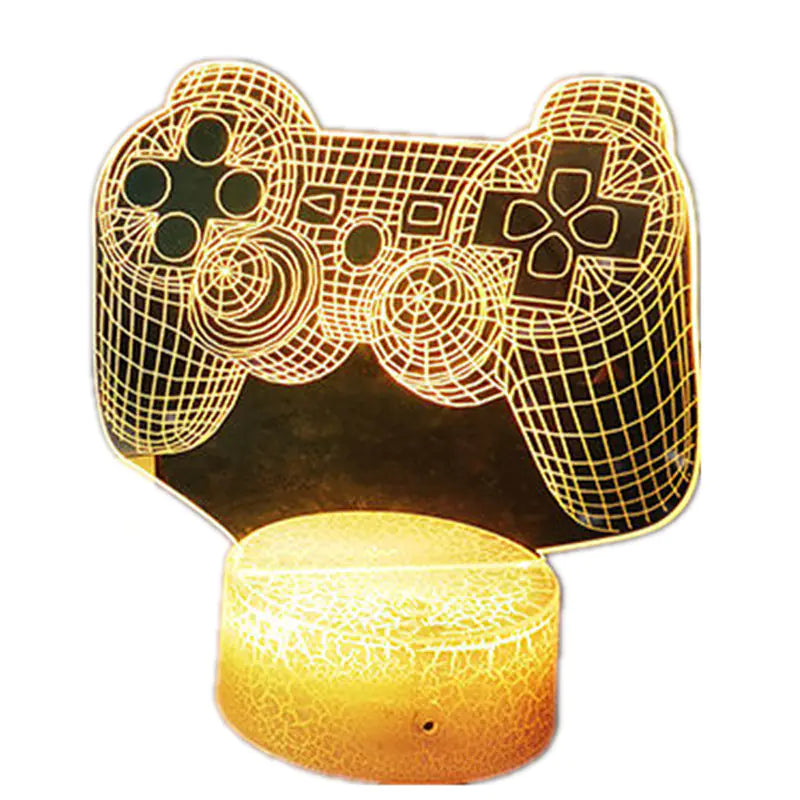 3D Visual Gaming Night Light with Controller Design