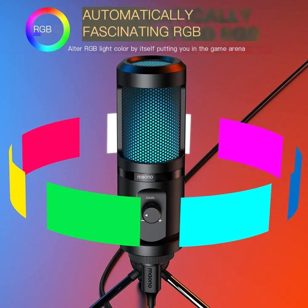 Gaming USB Desktop Condenser Microphone for Streaming