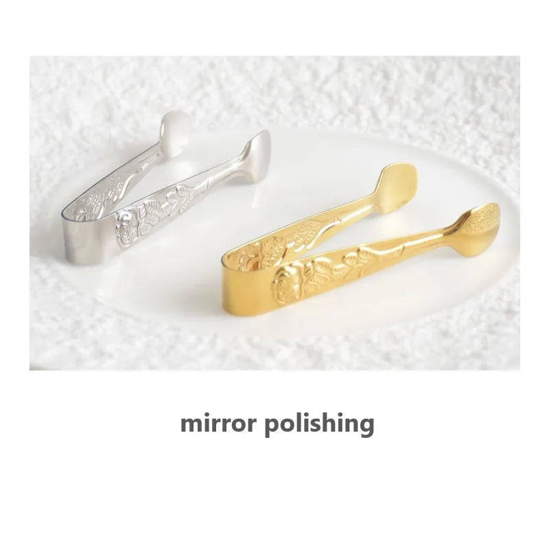 Rose Pattern Handle Food Tong