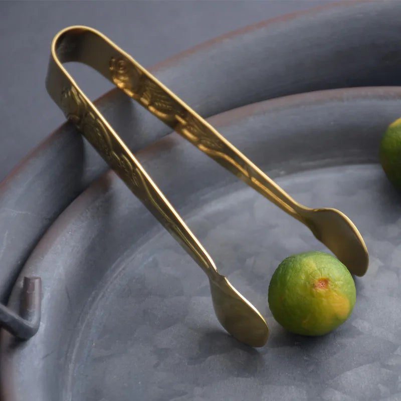 Rose Pattern Handle Food Tong