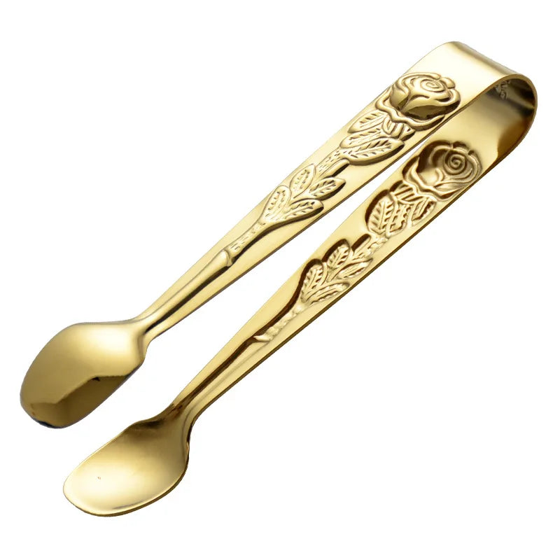 Rose Pattern Handle Food Tong