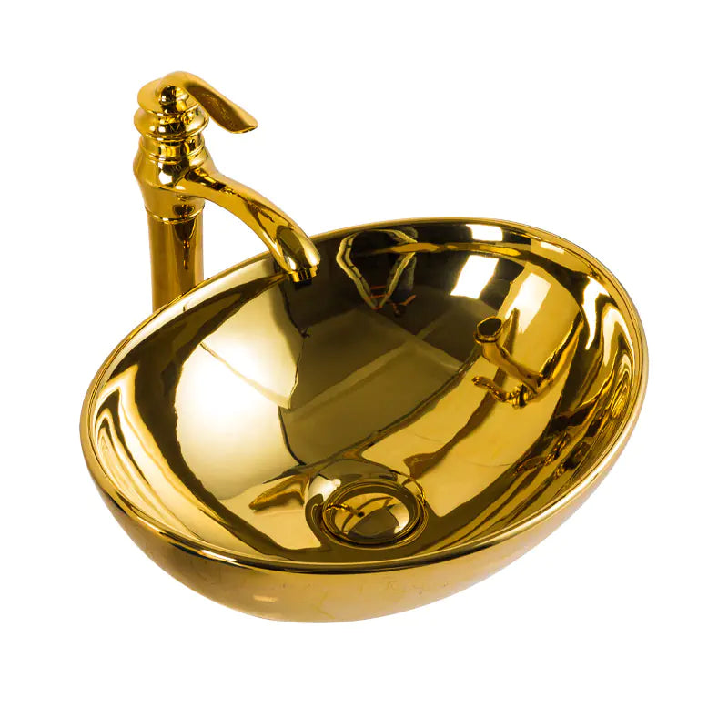 European Golden Accent Ceramic Sink