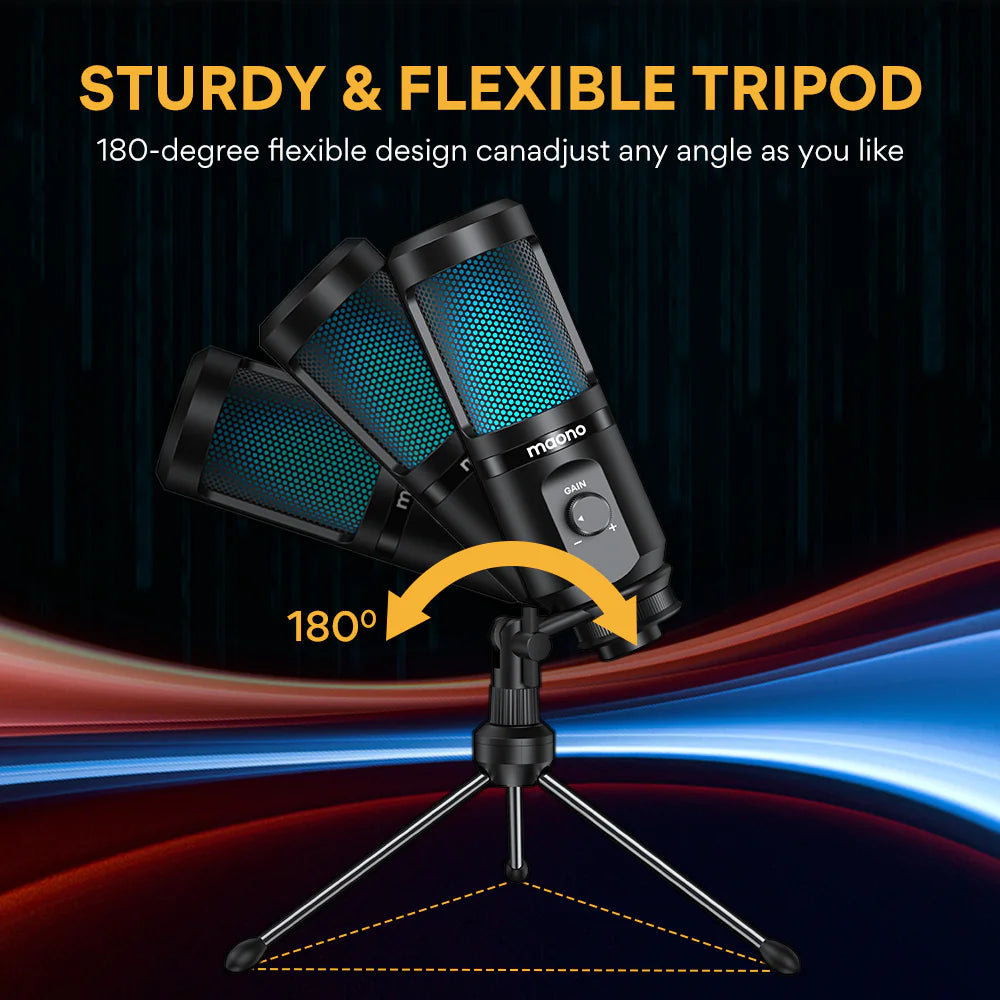 Gaming USB Desktop Condenser Microphone for Streaming