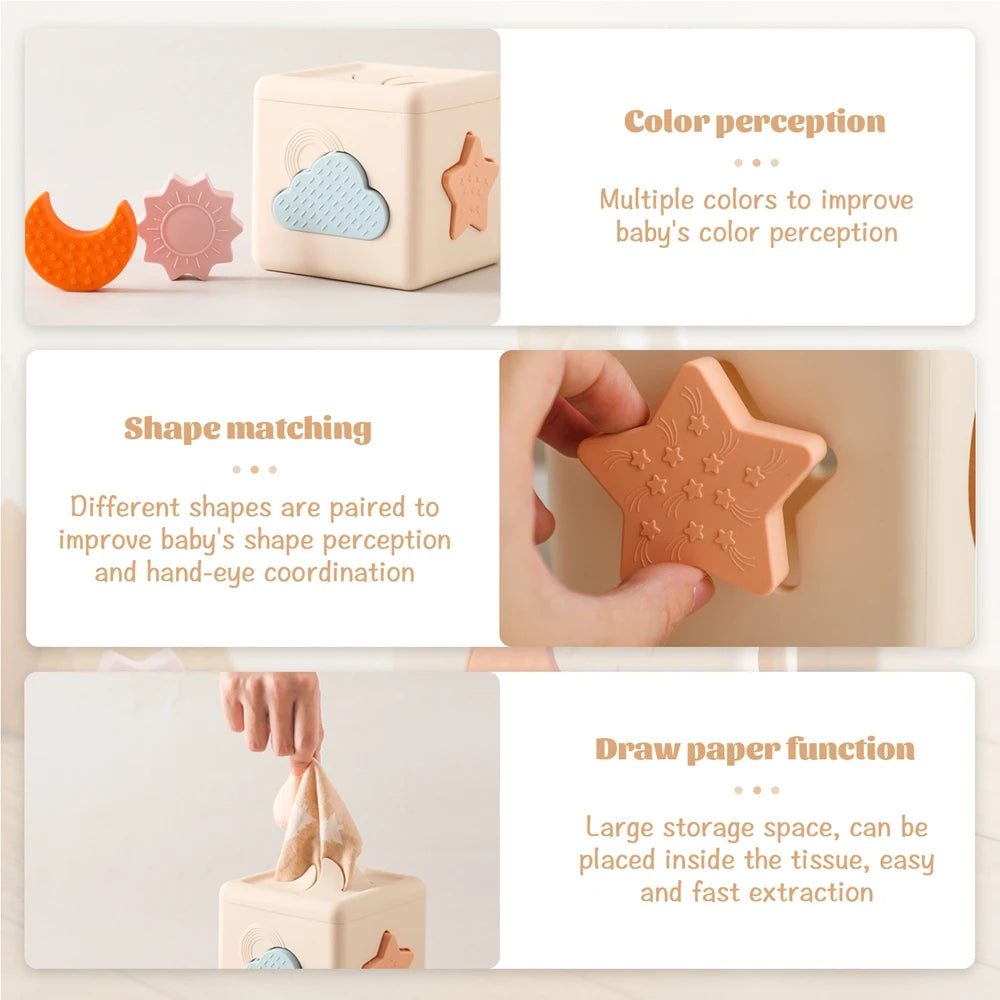 Montessori  Silicone Baby Toys Drawer Box