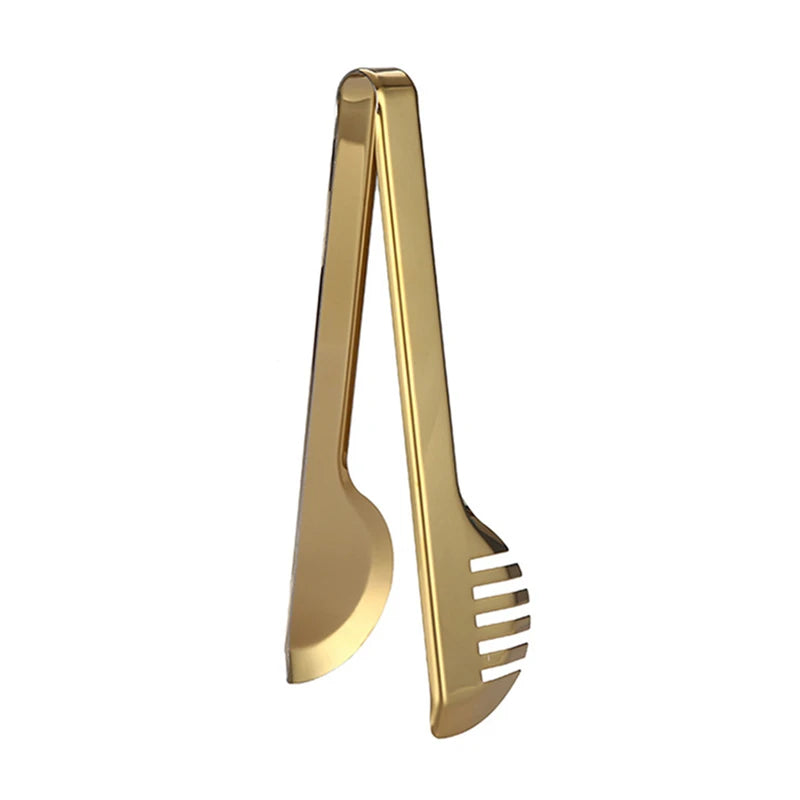 7-Style Gold Stainless Steel Food BBQ Tongs