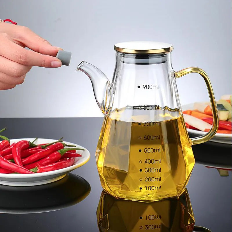 500/700/900ml Glass Diamond Oil Bottle