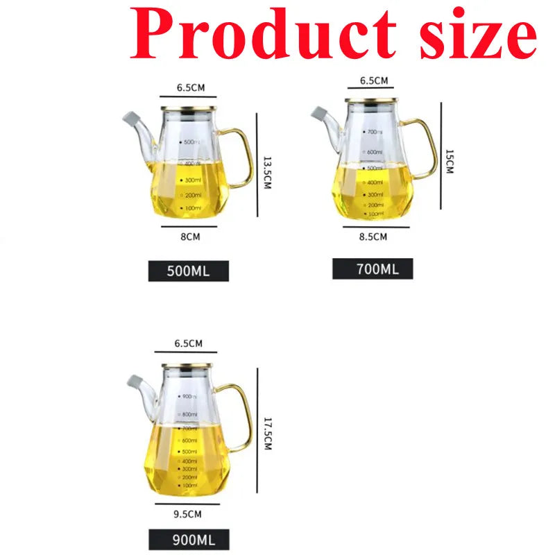 500/700/900ml Glass Diamond Oil Bottle