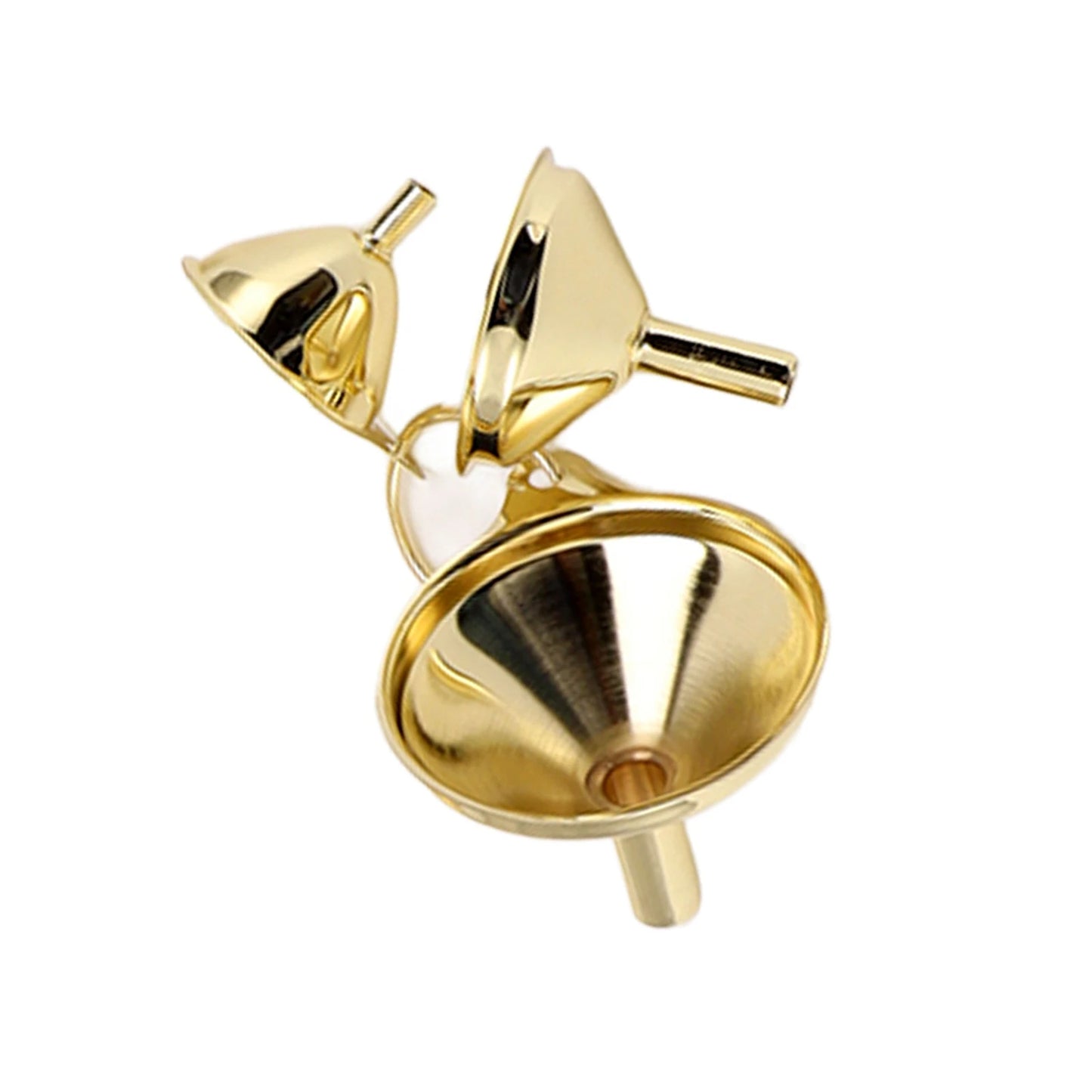 3Pcs/set Gold Stainless Steel Funnel for Filling Small Bottles and Containers
