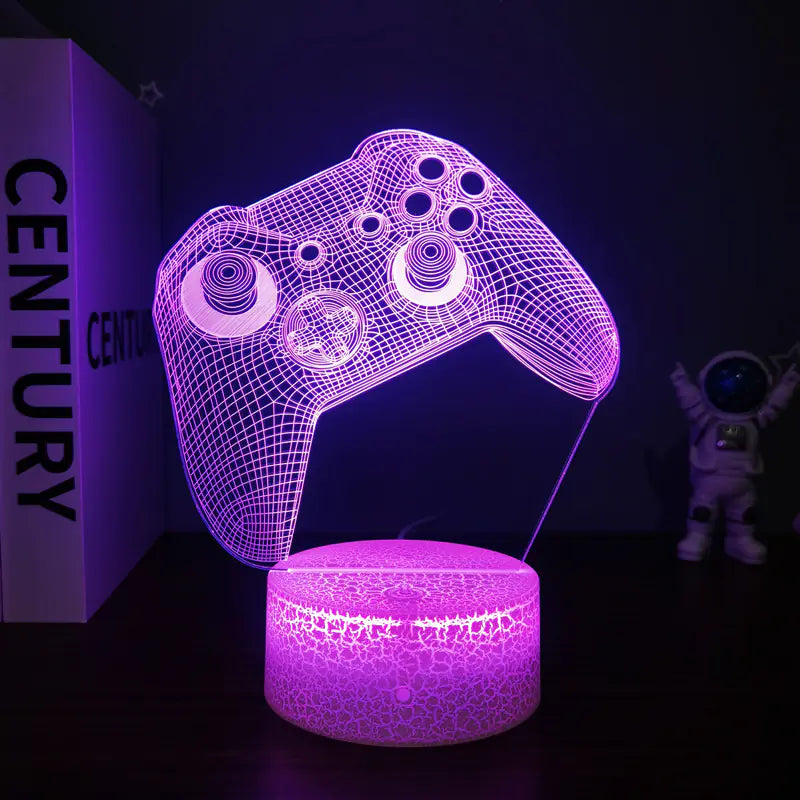 3D Visual Gaming Night Light with Controller Design