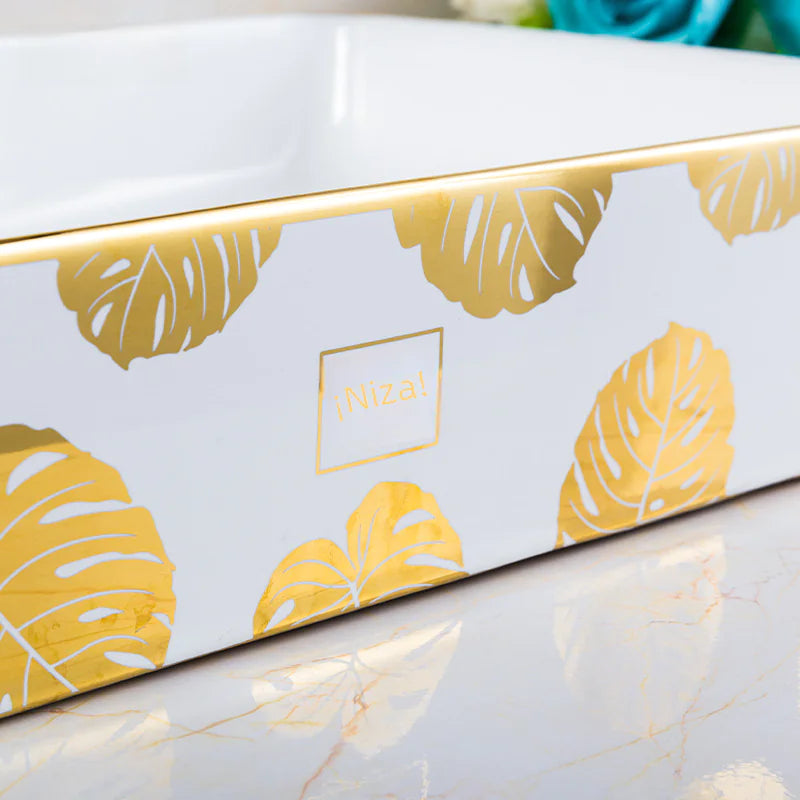 European Golden Accent Ceramic Sink