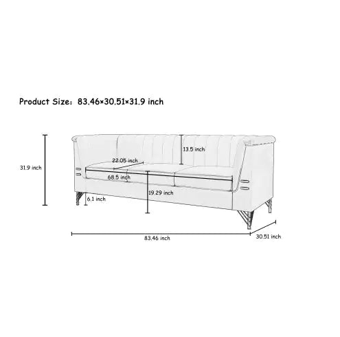 Velvet Gold Luxe 3-Seater Sofa in Pink