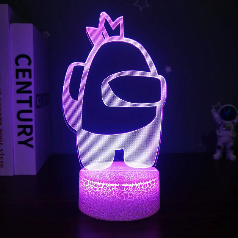 3D Visual Gaming Night Light with Controller Design