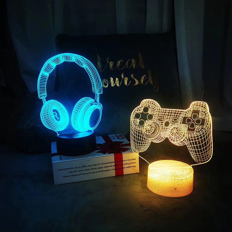 3D Visual Gaming Night Light with Controller Design