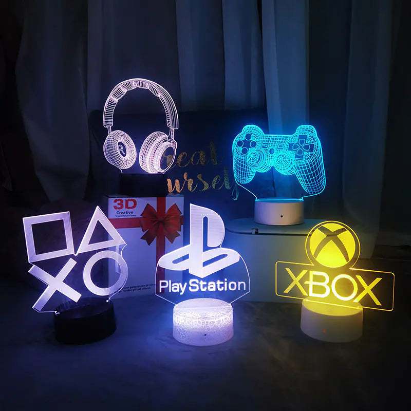 3D Visual Gaming Night Light with Controller Design
