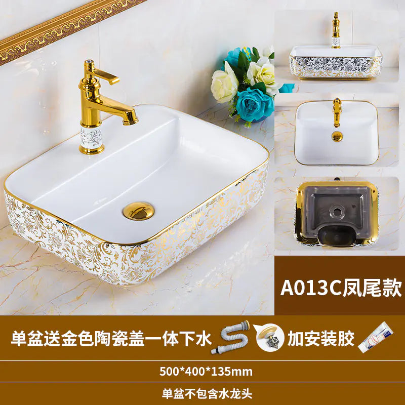 European Golden Accent Ceramic Sink