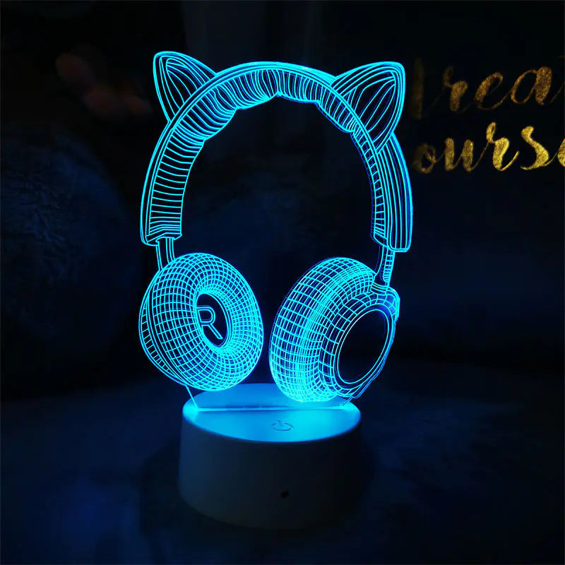 3D Visual Gaming Night Light with Controller Design